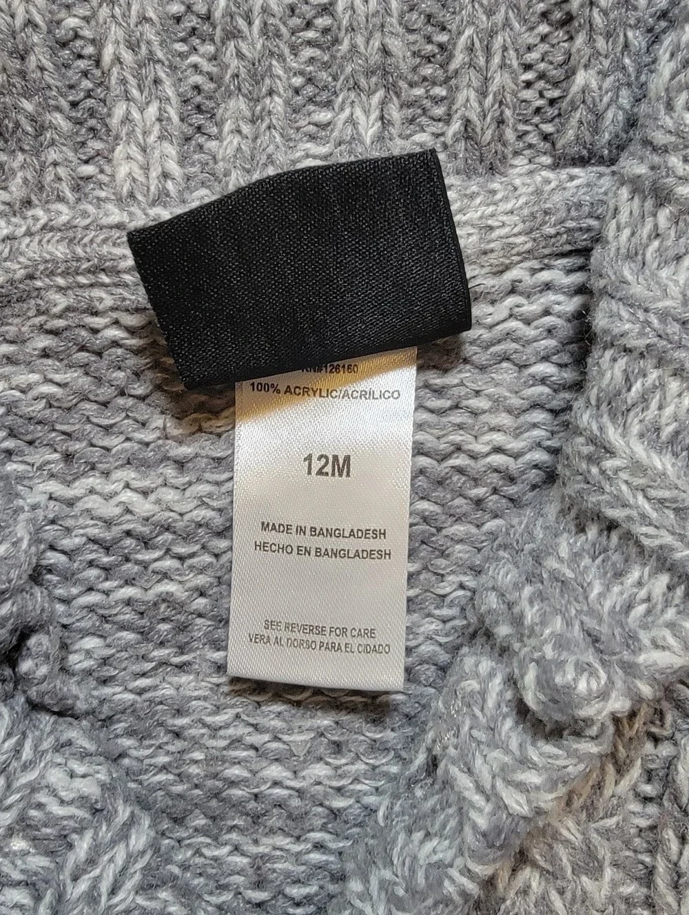 Boys Rock Grey Marled Cable-Knit Shawl Collar Cardigan Sweater - Size 12M